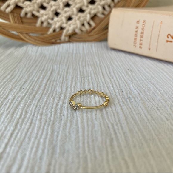 Vintage “Elsie” Gold Promise Ring Heart Reversible Dainty Petite Simple Elegant - Picture 9 of 14